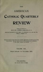 Cover of: The American Catholic quarterly review. by 