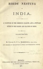 Birds' nesting in India by G. F. L. Marshall