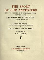 Cover of: The sport of our ancestors by Willoughby de Broke, Richard Greville Verney Baron