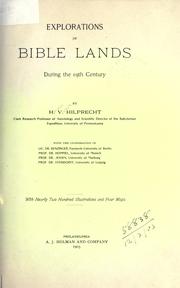 Cover of: Explorations in Bible lands during the 19th century. by Hermann Vollrat Hilprecht