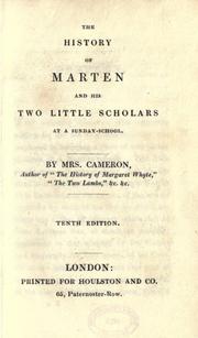 Cover of: The history of Marten and his two little scholars at a Sunday-School