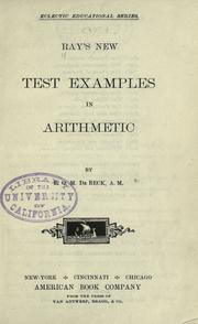 Cover of: Ray's new test examples in arithmetic.