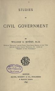 Studies in civil government by William A. Mowry