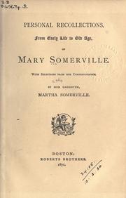 Personal recollections by Mary Somerville