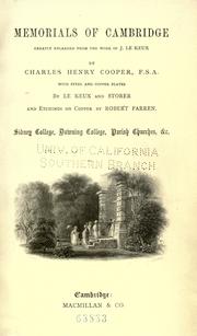 Cover of: Memorials of Cambridge