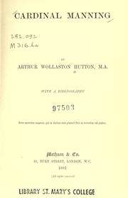 Cover of: Cardinal Manning by Arthur Wollaston Hutton