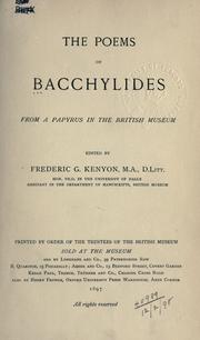 Cover of: Poems by Bacchylides