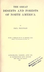 Cover of: great deserts and forests of North America.