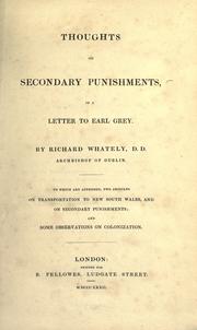 Thoughts on secondary punishments by Richard Whately