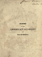 Statutes of the American Academy of Arts and Sciences by American Academy of Arts and Sciences
