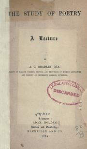 Cover of: The study of poetry: a lecture