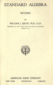 Cover of: Standard algebra by William J. Milne