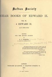 Cover of: [Introduction detached from Year books of Edward II, v. 6