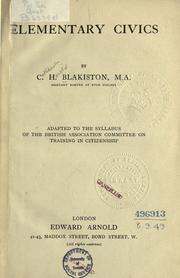 Elementary civics by C. H. Blakiston