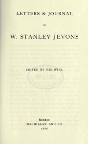 Cover of: Letters & journal of W. Stanley Jevons