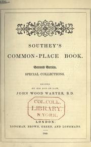 Cover of: Common-place book.: Edited by his son-in-law, John Wood Warter.