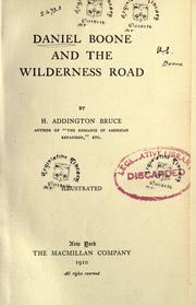 Cover of: Daniel Boone and the wilderness road by H. Addington Bruce