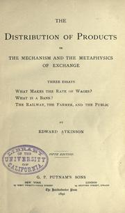 Cover of: The distribution of products by Atkinson, Edward