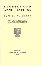 Cover of: Studies and appreciations by Sharp, William, Sharp, William