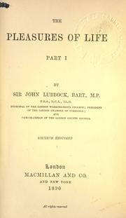 The pleasures of life by Sir John Lubbock
