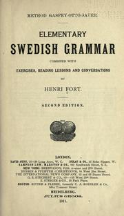 Cover of: Elementary Swedish grammar: combined with exercises, reading lessons and conversations.