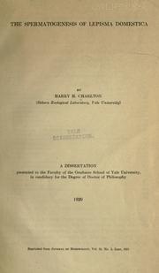 Cover of: The spermatogenesis of Lepisma domestica