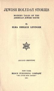Cover of: Jewish holyday stories by Elma (Ehrlich) Levinger