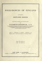 Cover of: Folk-dances of Finland by Elizabeth Burchenal