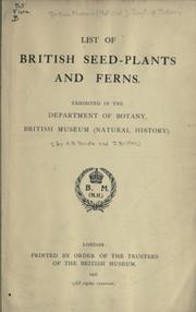 List of British seed-plants and ferns by British Museum (Natural History). Dept. of Botany.