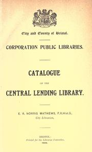 Cover of: Catalogue of the central lending library.