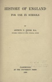 Cover of: History of England for use in schools