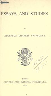 Cover of: Essays and studies. by Algernon Charles Swinburne