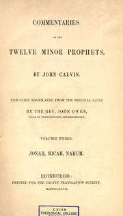 Cover of: Commentaries on the twelve Minor Prophets