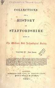 Cover of: Collections for a history of Staffordshire. New Series Volume IV by Staffordshire Record Society
