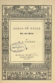 Cover of: Songs in exile and other poems