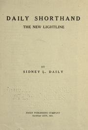 Daily shorthand by Sidney L. Daily