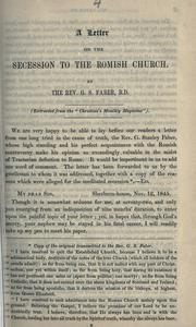 Cover of: letter on the secession to the Romish church