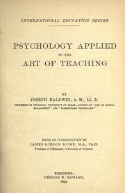 Psychology applied to the art of teaching by Joseph Baldwin