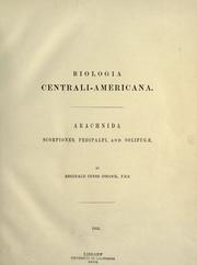 Cover of: Biologia Centrali-Americana- Arachnida, Scorpiones, Pedipalpi and Solifuge