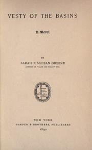 Cover of: Vesty of the Basins by Sarah Pratt McLean Greene, Sarah Pratt McLean Greene