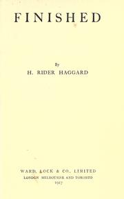 Cover of: Finished by H. Rider Haggard