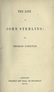 Cover of: The  life of John Sterling by Thomas Carlyle