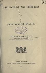 Cover of: The progress and resources of New South Wales