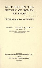 Lectures on the history of Roman religion from Numa to Augustus by W. R. Halliday