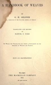 Cover of: A handbook of weaves by G. Hermann Oelsner