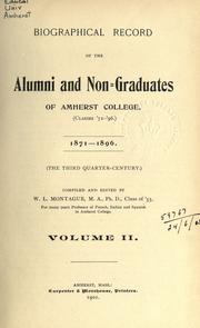 Cover of: Biographical record of the alumni and non-graduates of Amherst college ...  1821-1951.