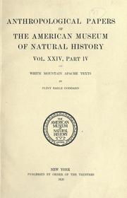 Cover of: White Mountain Apache texts. by Pliny Earle Goddard, Pliny Earle Goddard