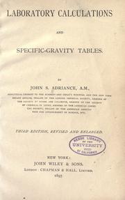 Cover of: Laboratory calculations and specific-gravity tables by John S. Adriance