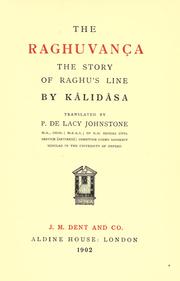 Cover of: The Raghuvanca by Kālidāsa
