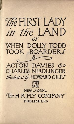 The first lady in the land; or, When Dolly Todd took boarders by Davies, Acton
